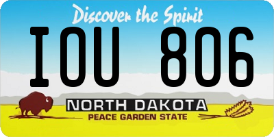 ND license plate IOU806