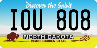 ND license plate IOU808