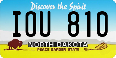 ND license plate IOU810