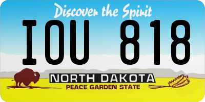 ND license plate IOU818