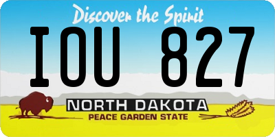 ND license plate IOU827