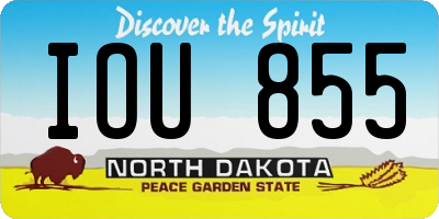 ND license plate IOU855