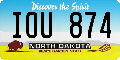 ND license plate IOU874