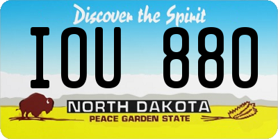 ND license plate IOU880