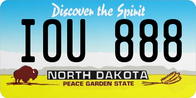 ND license plate IOU888