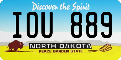 ND license plate IOU889
