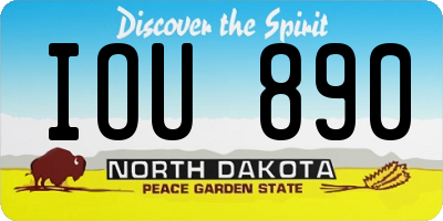 ND license plate IOU890
