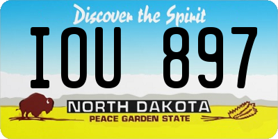 ND license plate IOU897