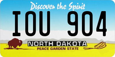 ND license plate IOU904