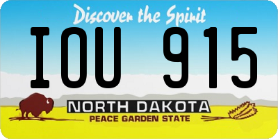ND license plate IOU915