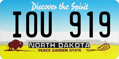 ND license plate IOU919