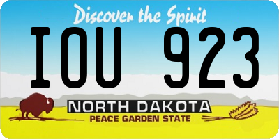 ND license plate IOU923