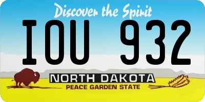 ND license plate IOU932