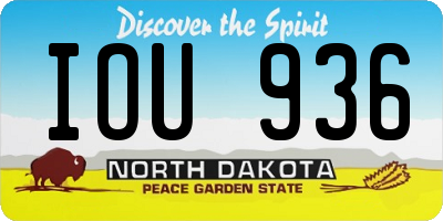 ND license plate IOU936