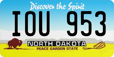 ND license plate IOU953