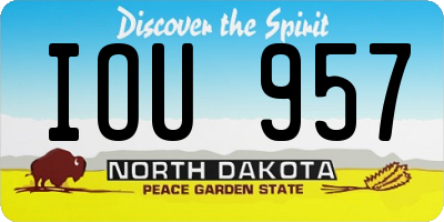 ND license plate IOU957