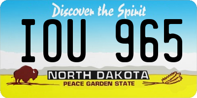 ND license plate IOU965
