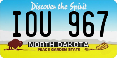 ND license plate IOU967