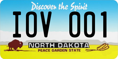 ND license plate IOV001