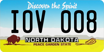 ND license plate IOV008