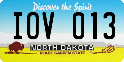 ND license plate IOV013