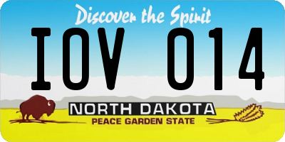 ND license plate IOV014