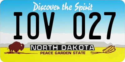 ND license plate IOV027