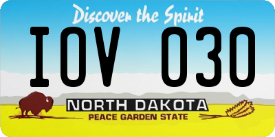 ND license plate IOV030