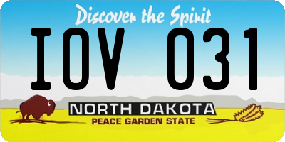 ND license plate IOV031