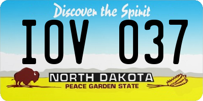 ND license plate IOV037