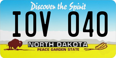 ND license plate IOV040