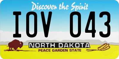 ND license plate IOV043