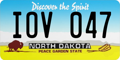 ND license plate IOV047