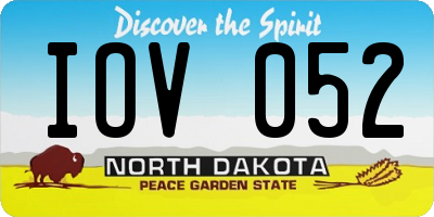 ND license plate IOV052