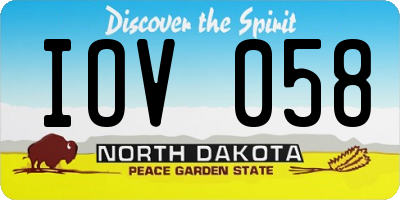 ND license plate IOV058
