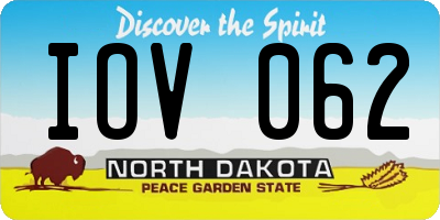 ND license plate IOV062