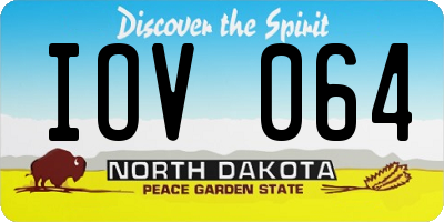 ND license plate IOV064