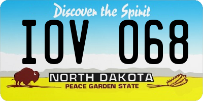ND license plate IOV068