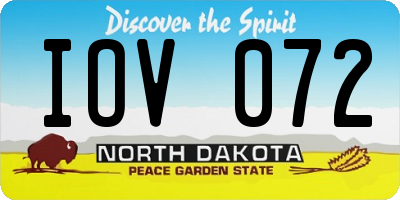 ND license plate IOV072