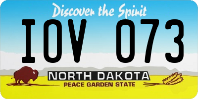ND license plate IOV073