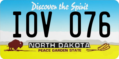 ND license plate IOV076