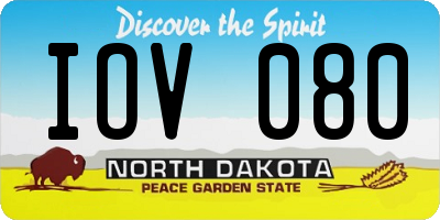 ND license plate IOV080