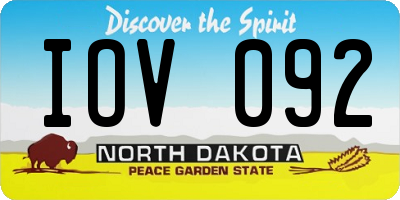 ND license plate IOV092