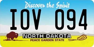 ND license plate IOV094