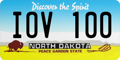 ND license plate IOV100