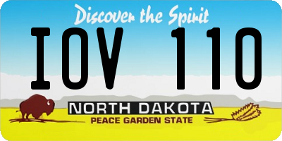 ND license plate IOV110