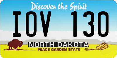 ND license plate IOV130
