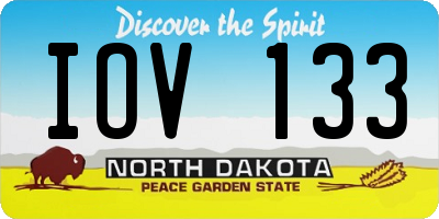ND license plate IOV133