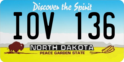 ND license plate IOV136