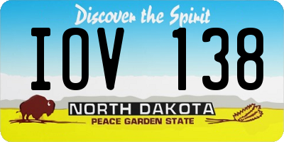 ND license plate IOV138